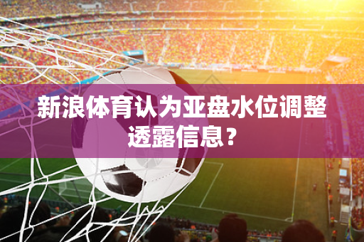 新浪体育认为亚盘水位调整透露信息？